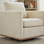 Fauteuil pivotant de style Mid-Century Modern, fauteuil pivotant à 360 degrés pour salon, chambre à coucher