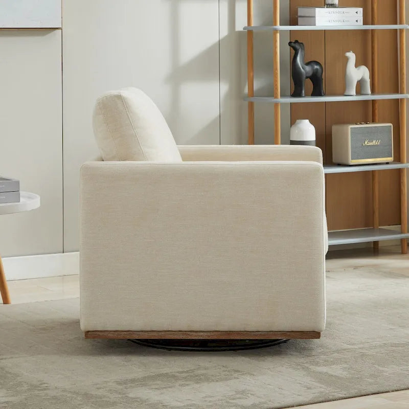 Fauteuil pivotant de style Mid-Century Modern, fauteuil pivotant à 360 degrés pour salon, chambre à coucher