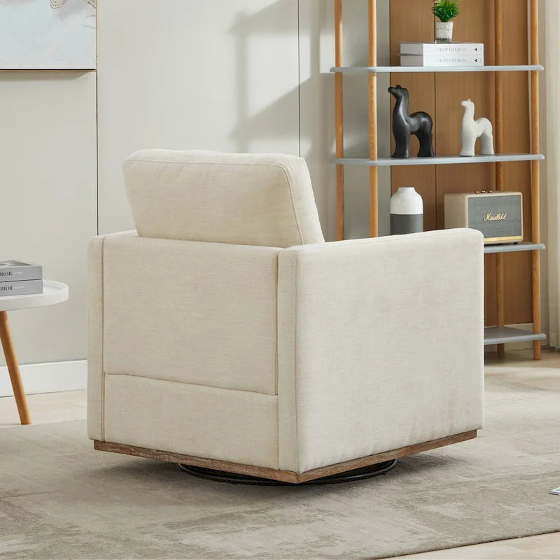 Fauteuil pivotant de style Mid-Century Modern, fauteuil pivotant à 360 degrés pour salon, chambre à coucher