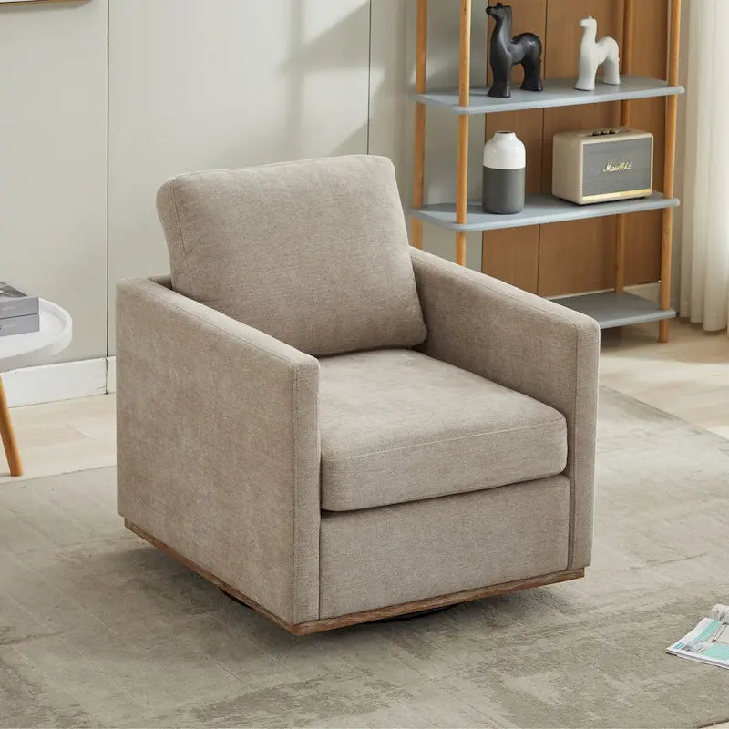 Fauteuil pivotant de style Mid-Century Modern, fauteuil pivotant à 360 degrés pour salon, chambre à coucher