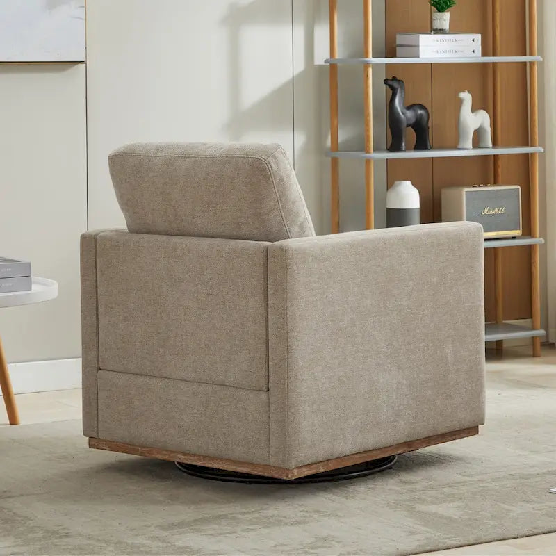 Fauteuil pivotant de style Mid-Century Modern, fauteuil pivotant à 360 degrés pour salon, chambre à coucher