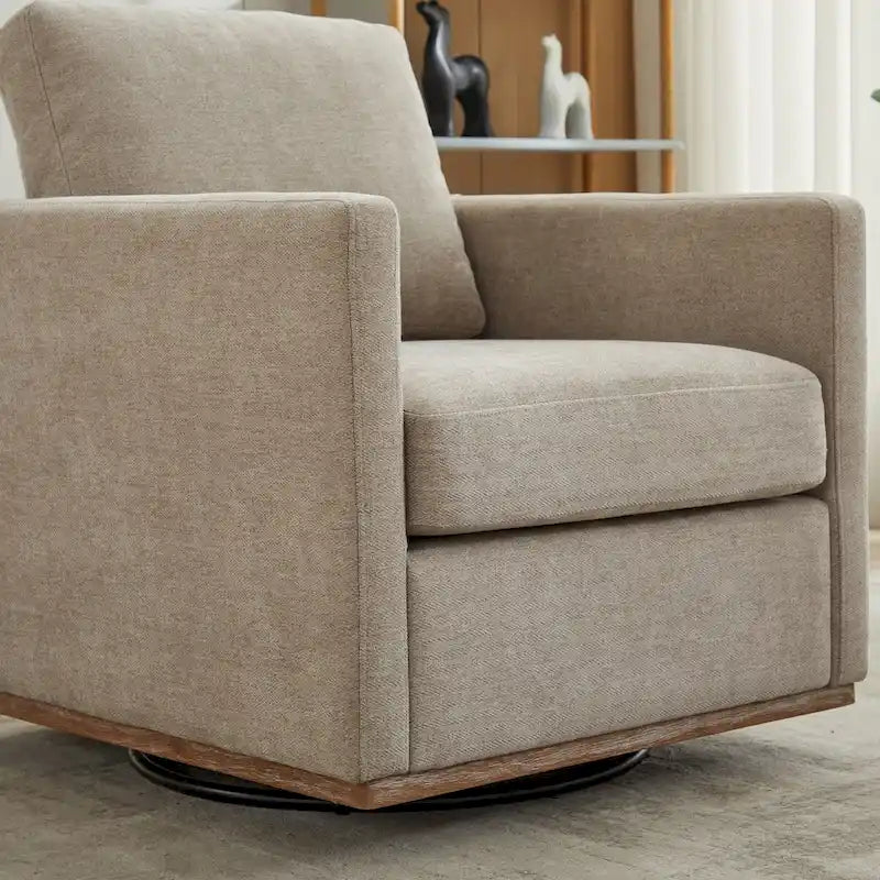 Fauteuil pivotant de style Mid-Century Modern, fauteuil pivotant à 360 degrés pour salon, chambre à coucher