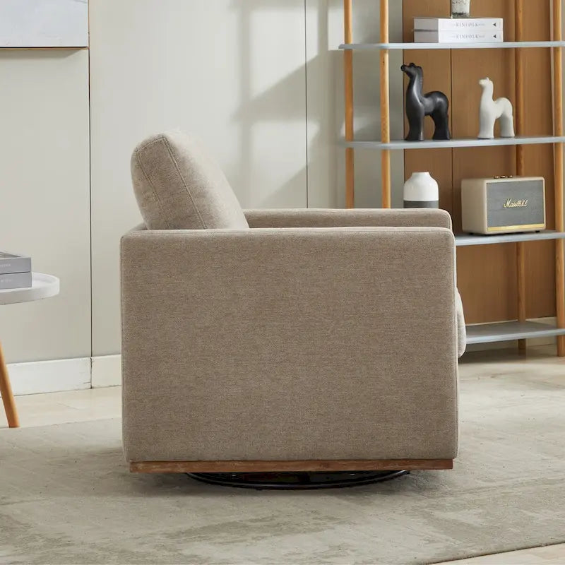 Fauteuil pivotant de style Mid-Century Modern, fauteuil pivotant à 360 degrés pour salon, chambre à coucher
