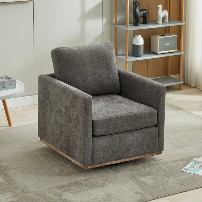 Fauteuil pivotant de style Mid-Century Modern, fauteuil pivotant à 360 degrés pour salon, chambre à coucher