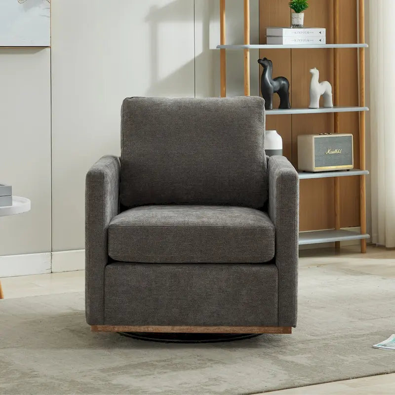 Fauteuil pivotant de style Mid-Century Modern, fauteuil pivotant à 360 degrés pour salon, chambre à coucher