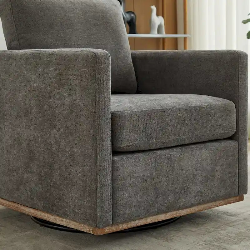 Fauteuil pivotant de style Mid-Century Modern, fauteuil pivotant à 360 degrés pour salon, chambre à coucher