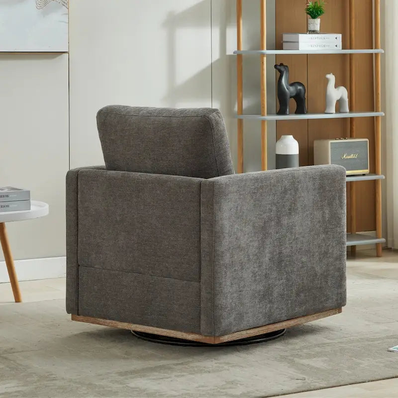 Fauteuil pivotant de style Mid-Century Modern, fauteuil pivotant à 360 degrés pour salon, chambre à coucher