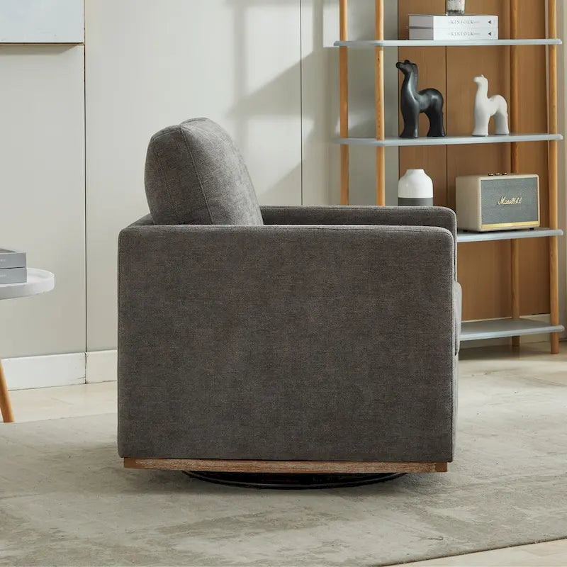 Fauteuil pivotant de style Mid-Century Modern, fauteuil pivotant à 360 degrés pour salon, chambre à coucher