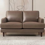 Causeuse en cuir pleine fleur avec mousse à mémoire de forme et ressorts en plumes