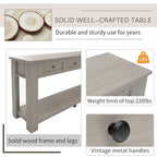 Console/Table de canapé avec tiroirs de rangement et étagère inférieure