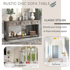 Console/Table de canapé avec tiroirs de rangement et étagère inférieure