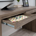 Bureau Mission gris à deux tiroirs