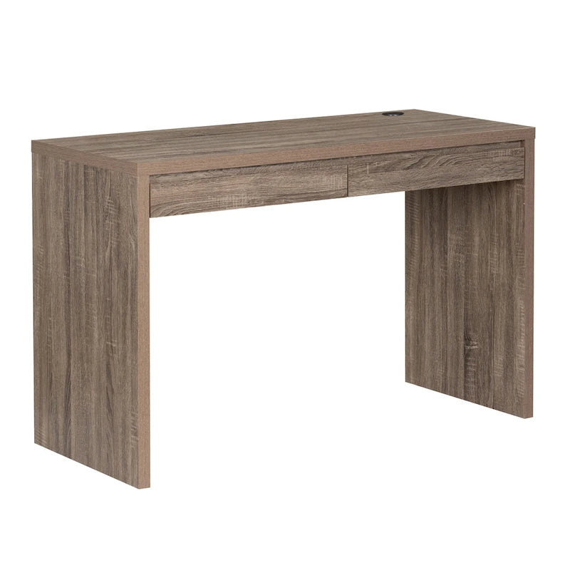 Bureau Mission gris à deux tiroirs