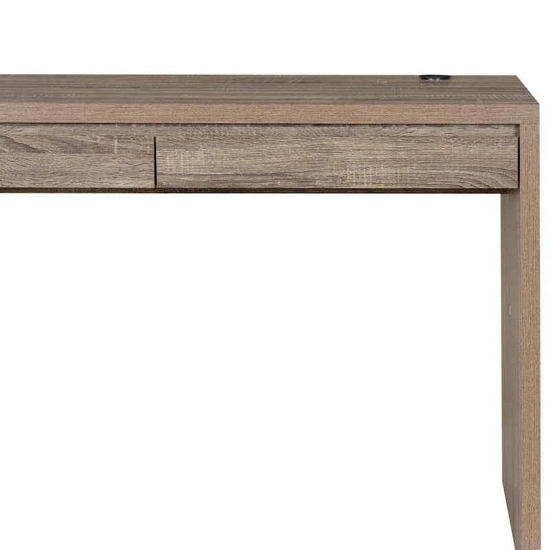 Bureau Mission gris à deux tiroirs