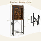 Meuble de rangement de salle de bain au-dessus des toilettes avec porte coulissante de style grange