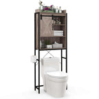 Meuble de rangement de salle de bain au-dessus des toilettes avec porte coulissante de style grange